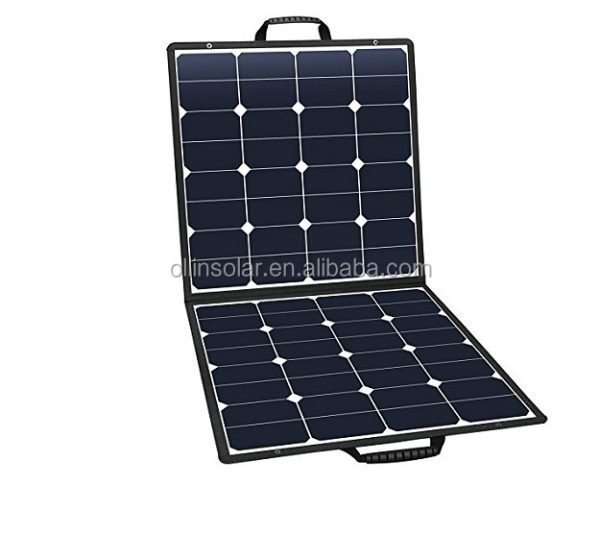 90Watt folding solar panel black color solar cells with heavy duty padded carry bag